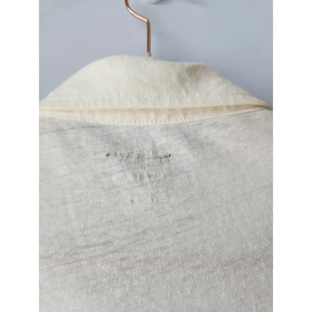J. Crew Hemp-Organic Cotton Blend Polo Shirt White L *Flaw